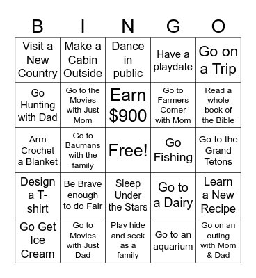 2026 Grace Bingo Card