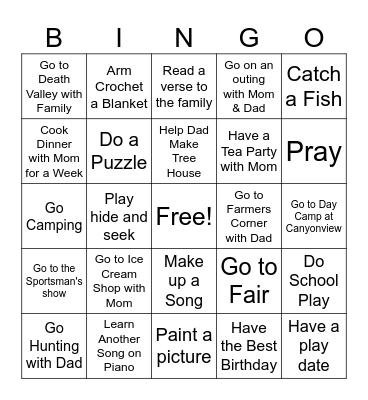 2026 Ava Bingo Card