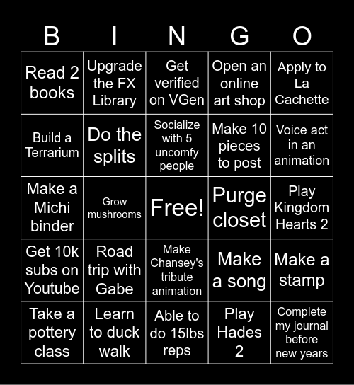 2026 Bingo Card