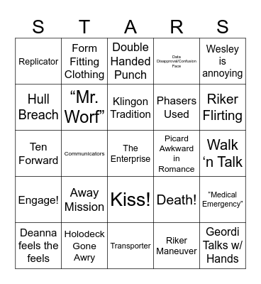 Star Trek: The Next Bingo Card