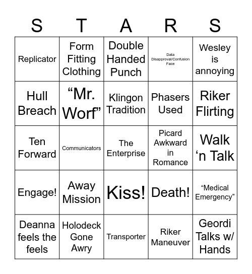 Star Trek: The Next Bingo Card