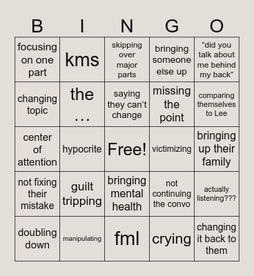 what will crypt say bruh Bingo Card