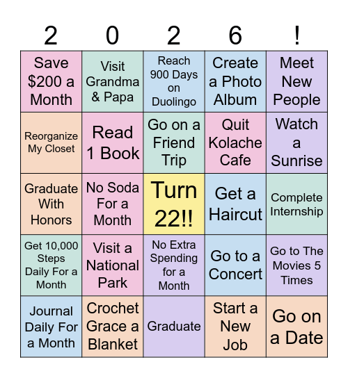 2026 Bingo Card