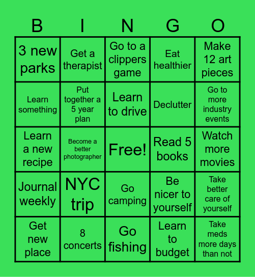 2026 Bingo Card