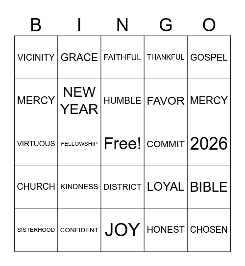 WOMAN’S FELLOWSHIP Bingo Card