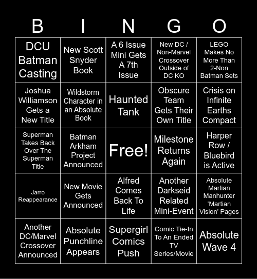 DC 2026 Bingo Card