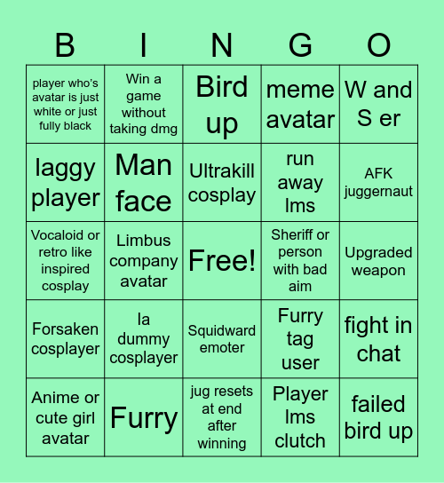 Juggernaut ia only bingo Card