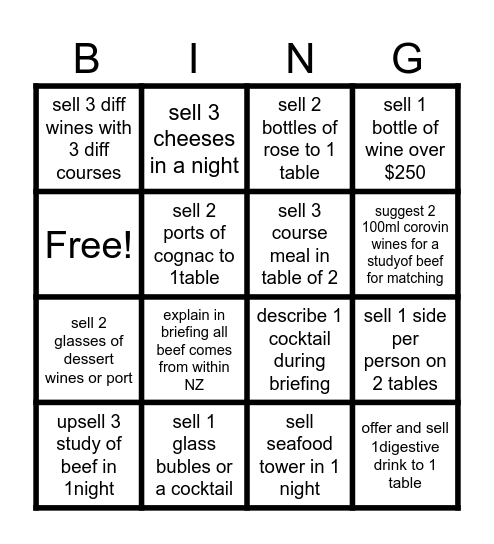 GRILL BINGO BONANZA Bingo Card