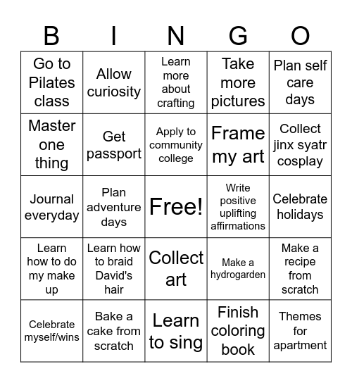 2026 Life bingo Card