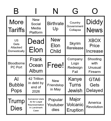 2026 Bingo Card