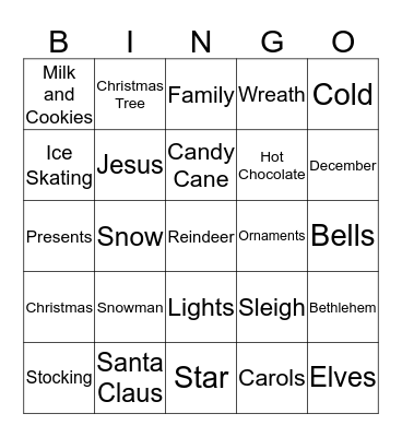 Christmas Bingo Card
