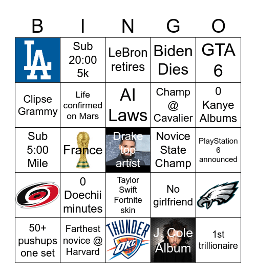 Adam Campbell's 2026 Bingo Card Bingo Card