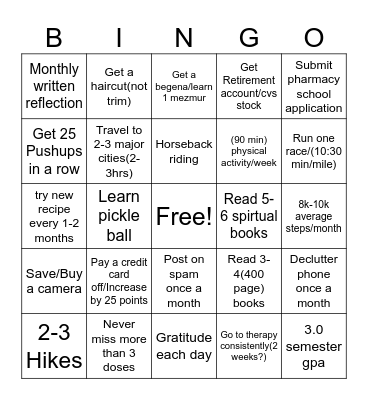 2026 Bingo Card