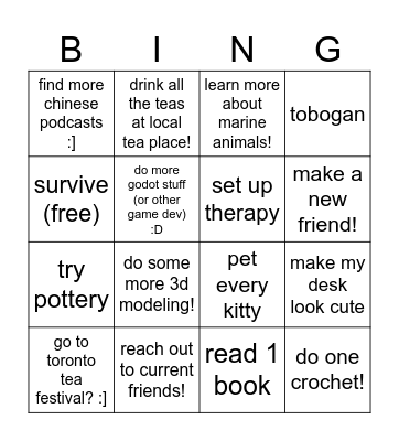 my new years :D Bingo Card
