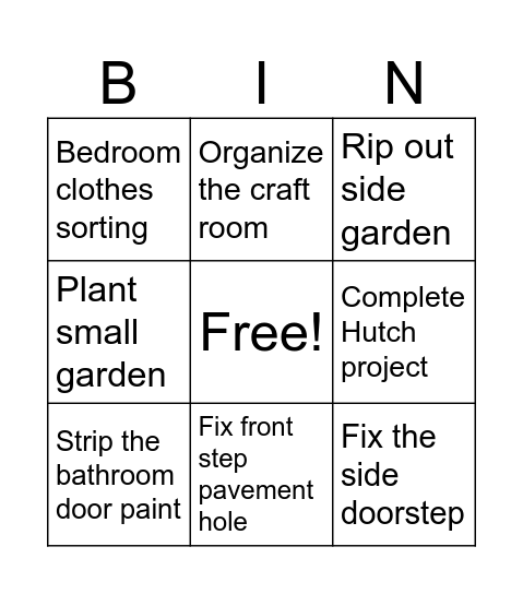 New Year's House Bingo 2026 Bingo Card