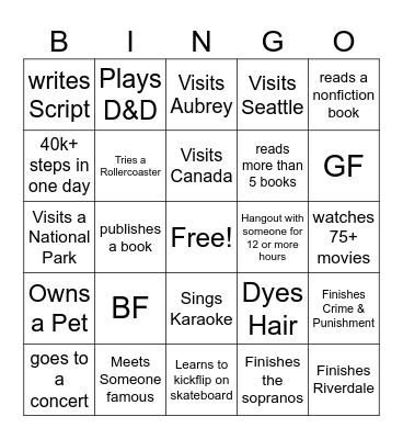 Mia 2026 Bingo Card