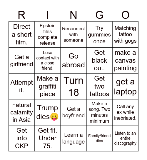 2026 bingo Card