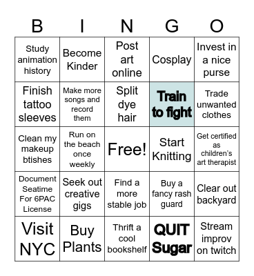 Cafe 2026 Bingo Card