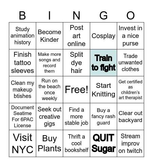 Cafe 2026 Bingo Card