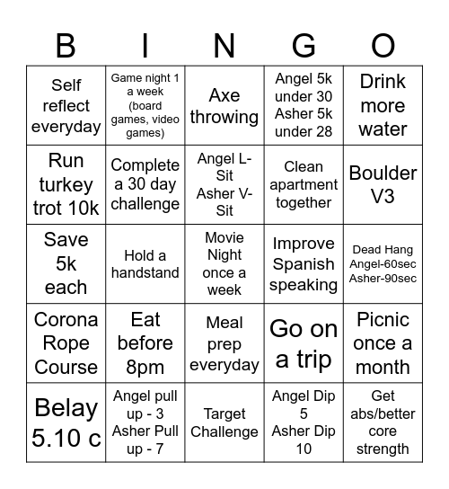 2026 Bingo Asher + Angel Bingo Card