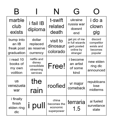 2026 bingo board Bingo Card