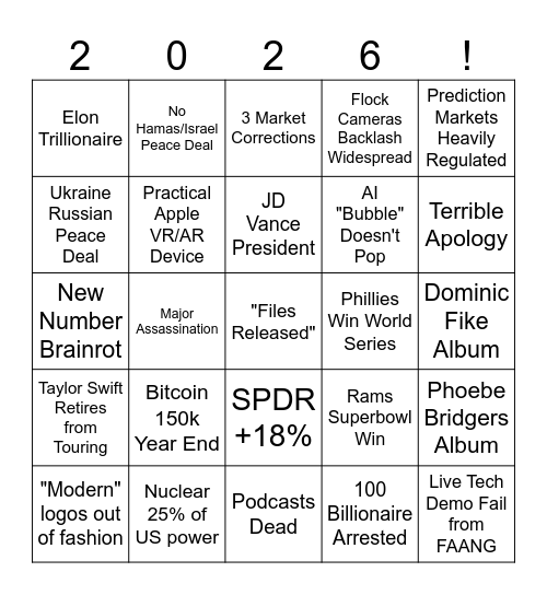 2026 Bingo Card