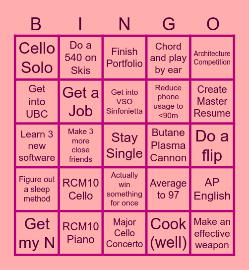 2026 Bingo Card
