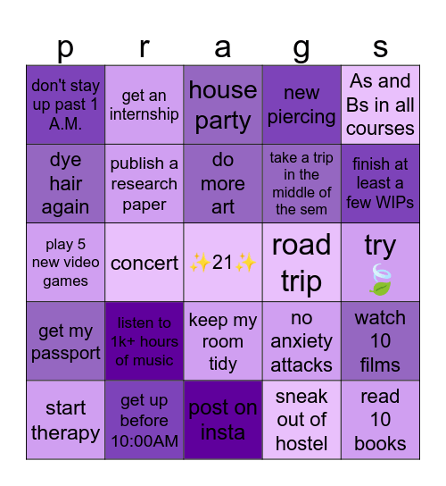 2026 Bingo Card
