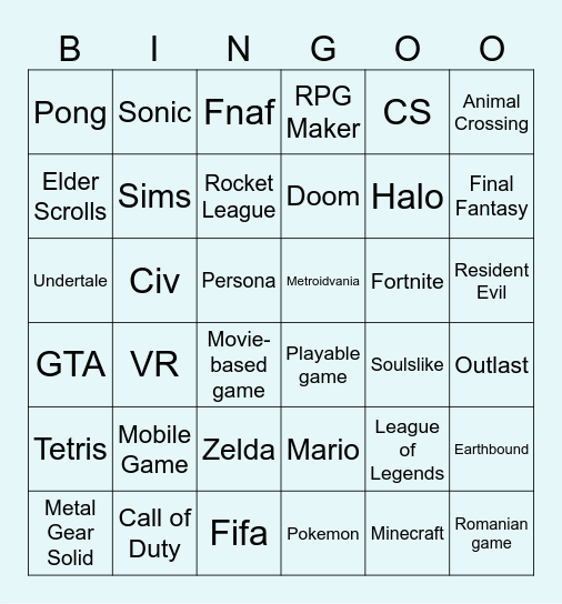 MARIO Bingo Card