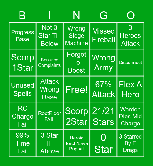 Foresters January CWL BINGO Card