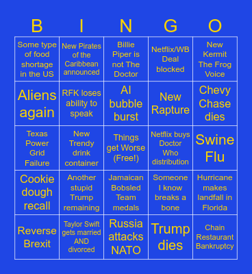 2025 Bingo Card