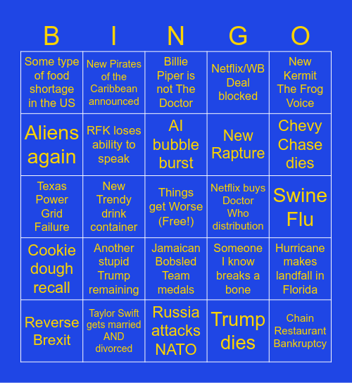 2025 Bingo Card