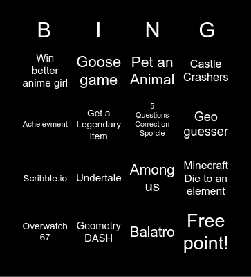 Bro vs Bro Bingo Card