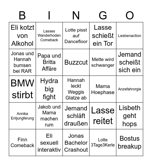 Familien-Bingo 2026 Bingo Card