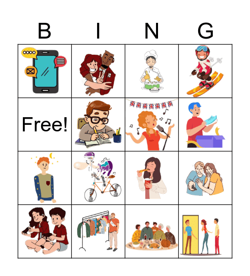 What did you do during your Xmas break? Bingo Card