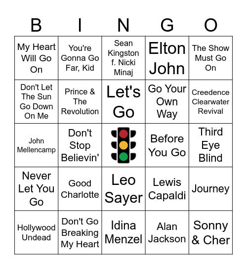 Stop & Go (Part 2) Bingo Card