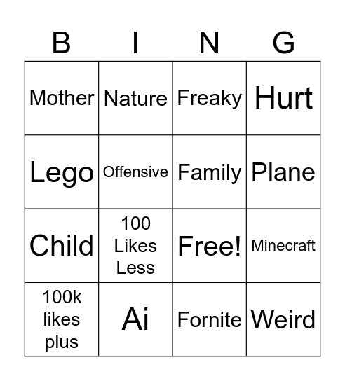Yt Bingos Bingo Card