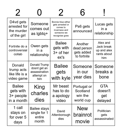 2026 BINGO Card