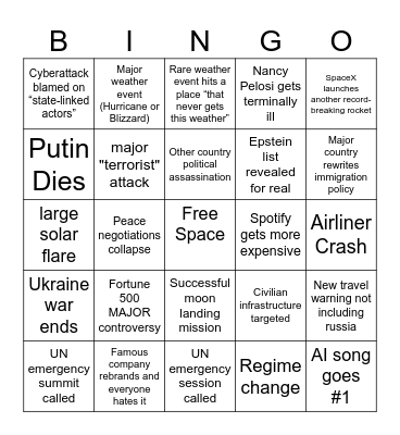 2026 Bingo Prediction Bingo Card