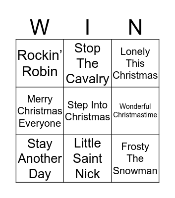 Peebles Christmas Bingo! Bingo Card