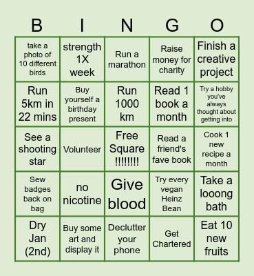 Beth Bingo Card