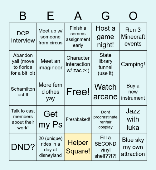 BEA BINGO Card