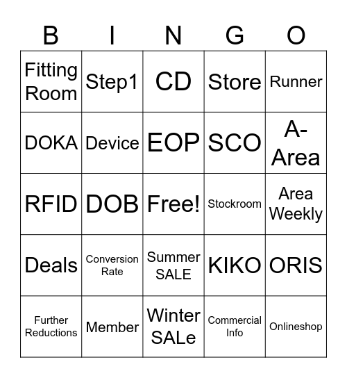 H&M Bingo Card