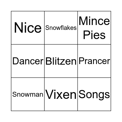 Christmas Bingo Card