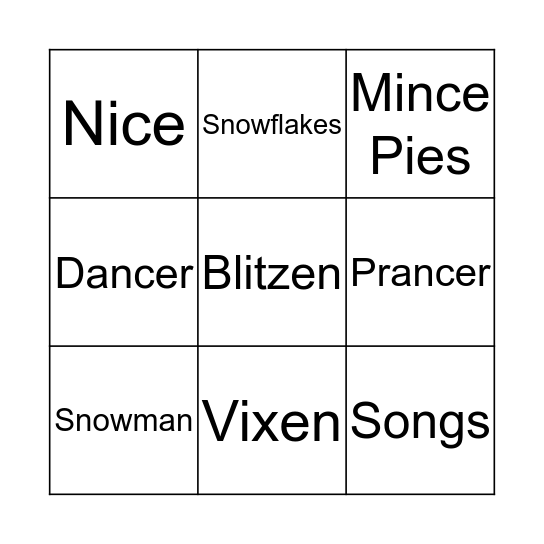 Christmas Bingo Card