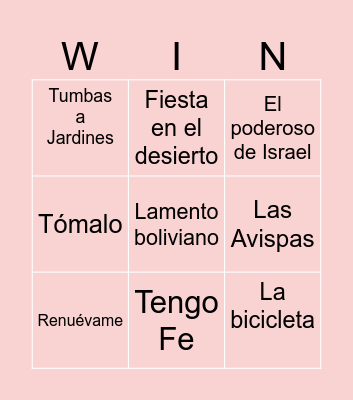 BINGO MUSICAL Bingo Card