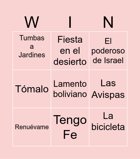 BINGO MUSICAL Bingo Card