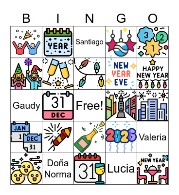 New Year Bingo Card