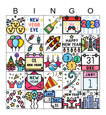 New Year Bingo Card