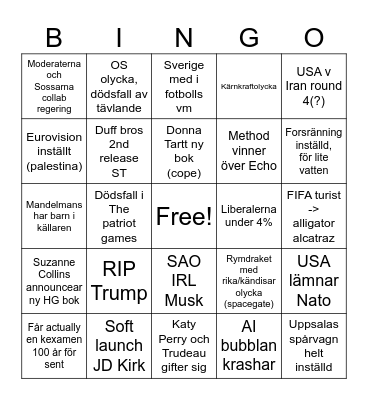 2026 bingo Card